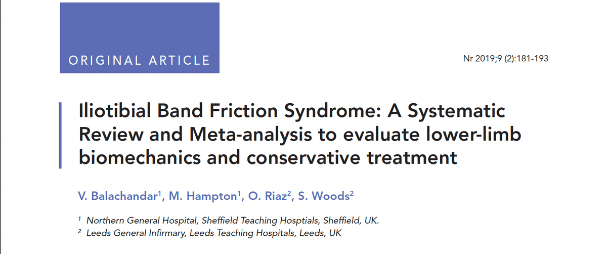 Iliotibial Band Friction Syndrome: A Systematic Review and Meta-analysis to evaluate lower-limb biomechanics and conservative treatment