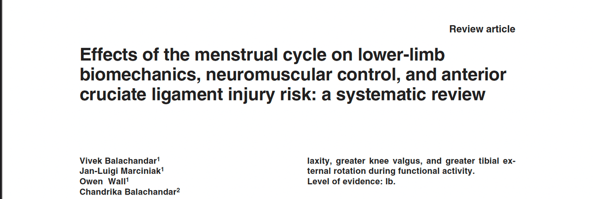 Effects of the menstrual cycle on lower-limb biomechanics, neuromuscular control, and anterior cruciate ligament injury risk: a systematic review