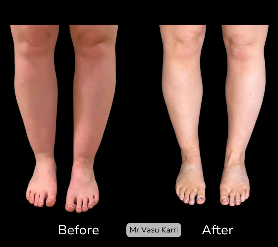 Before and after Cankle Surgery, patient 3